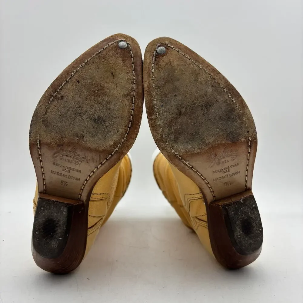 Vintage Zodiac USA Slouchy Leather Boots Women's 6.5 Cowboy Western Boho